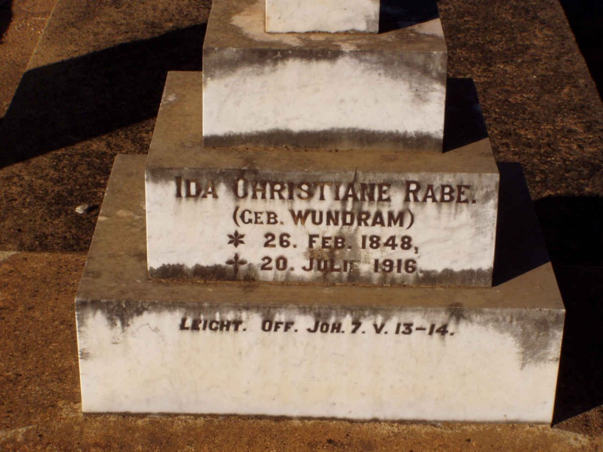 RABE Ida Christiane nee WUNDRAM 1848-1916