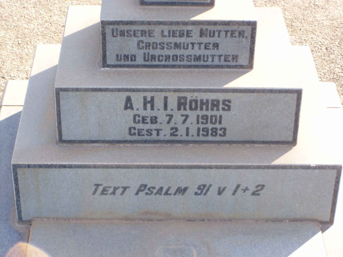 ROHRS A.H.I.1901-1983