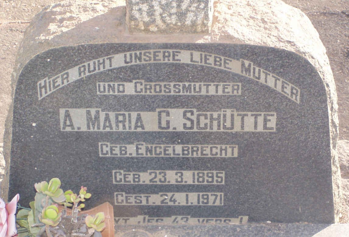 SCHUTTE  A. Maria C. nee ENGLEBRECHT 1895-1971