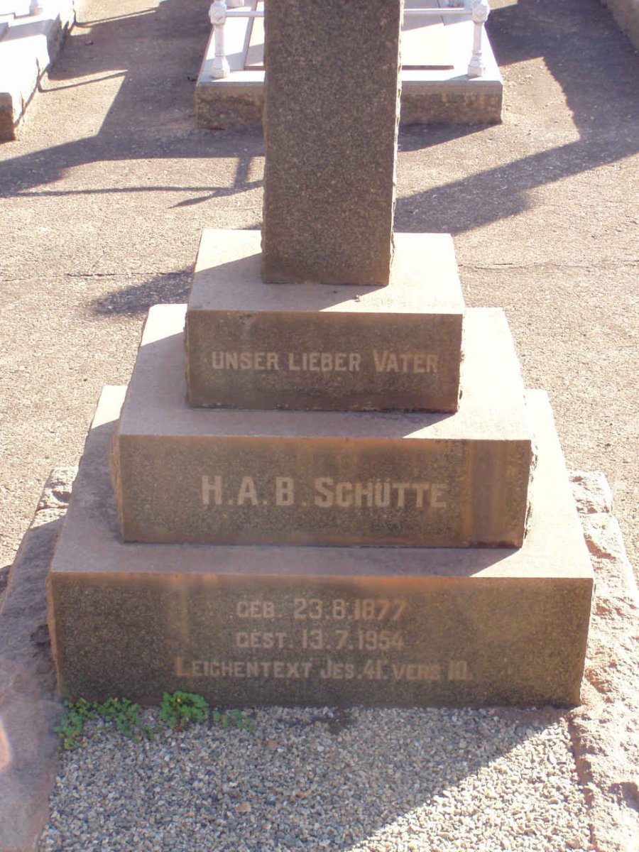 SCHUTTE H.A.B. 1877-1954