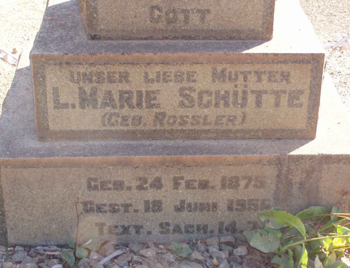 SCHUTTE L. Marie nee ROSSLER 1875-1956