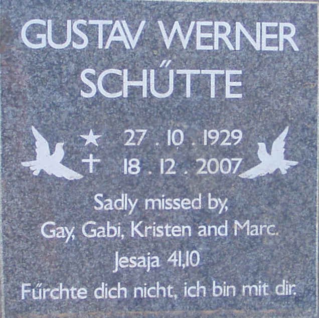 SCHUTTE Gustav Werner 1929-2007