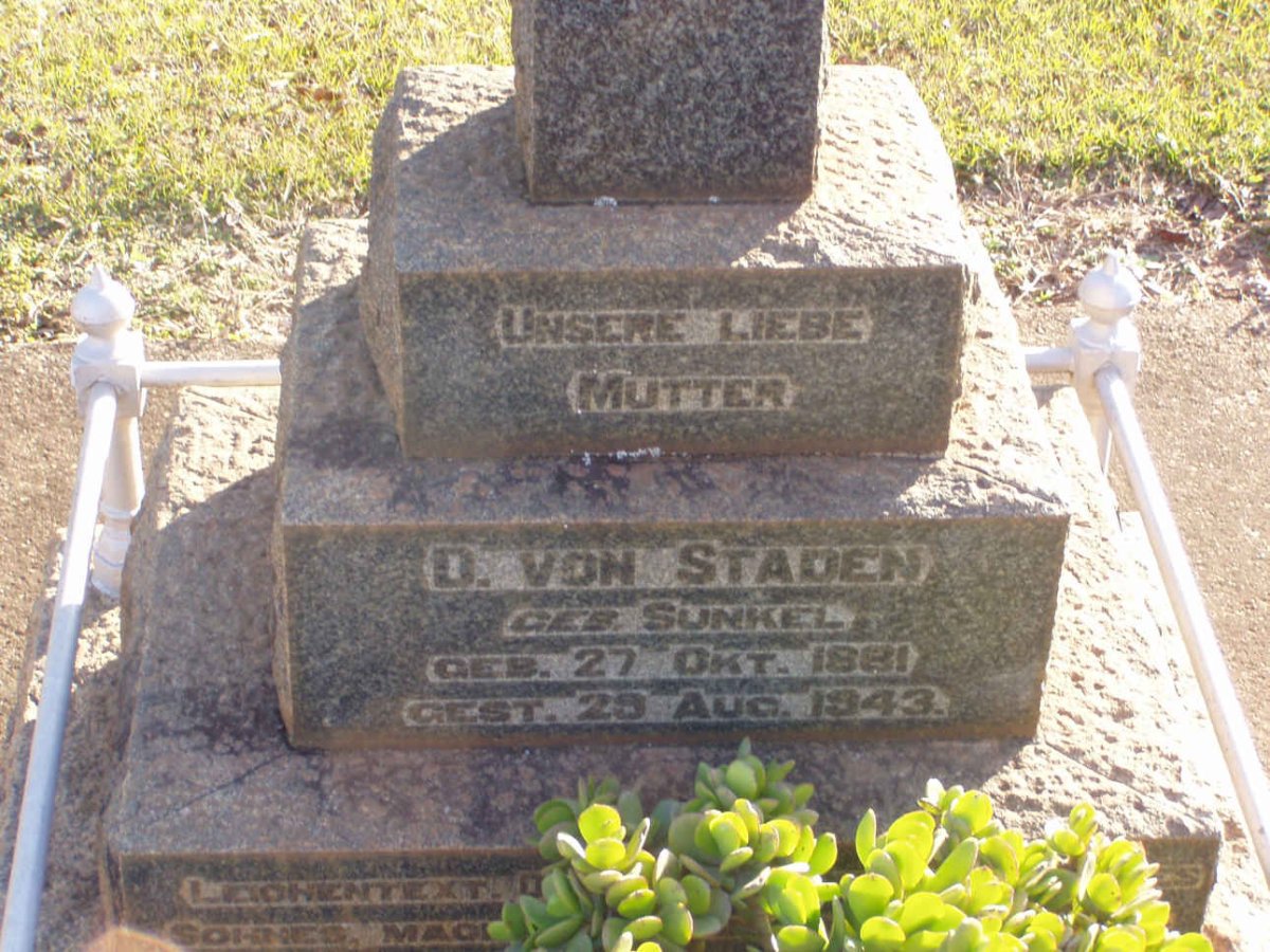 STADEN D., von nee SUNKEL 1881-1943