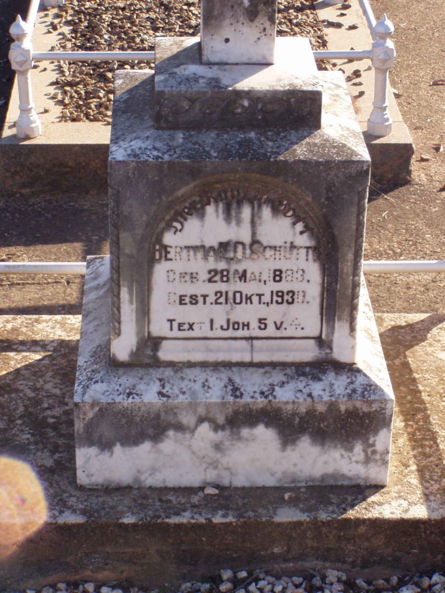 SCHUTTE Bertma? D. 1883-1930