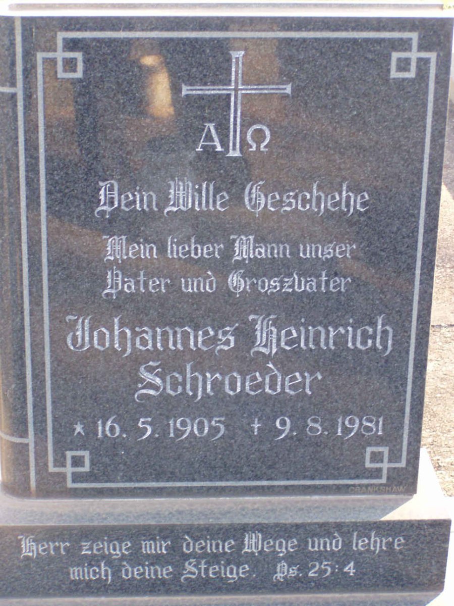 SCHROEDER Johannes Heinrich 1905-1981