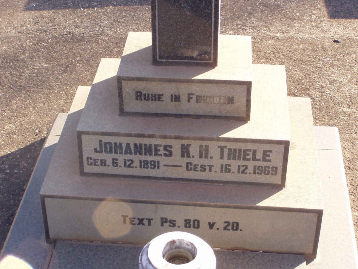 THIELE Johannes K.H. 1891-1969