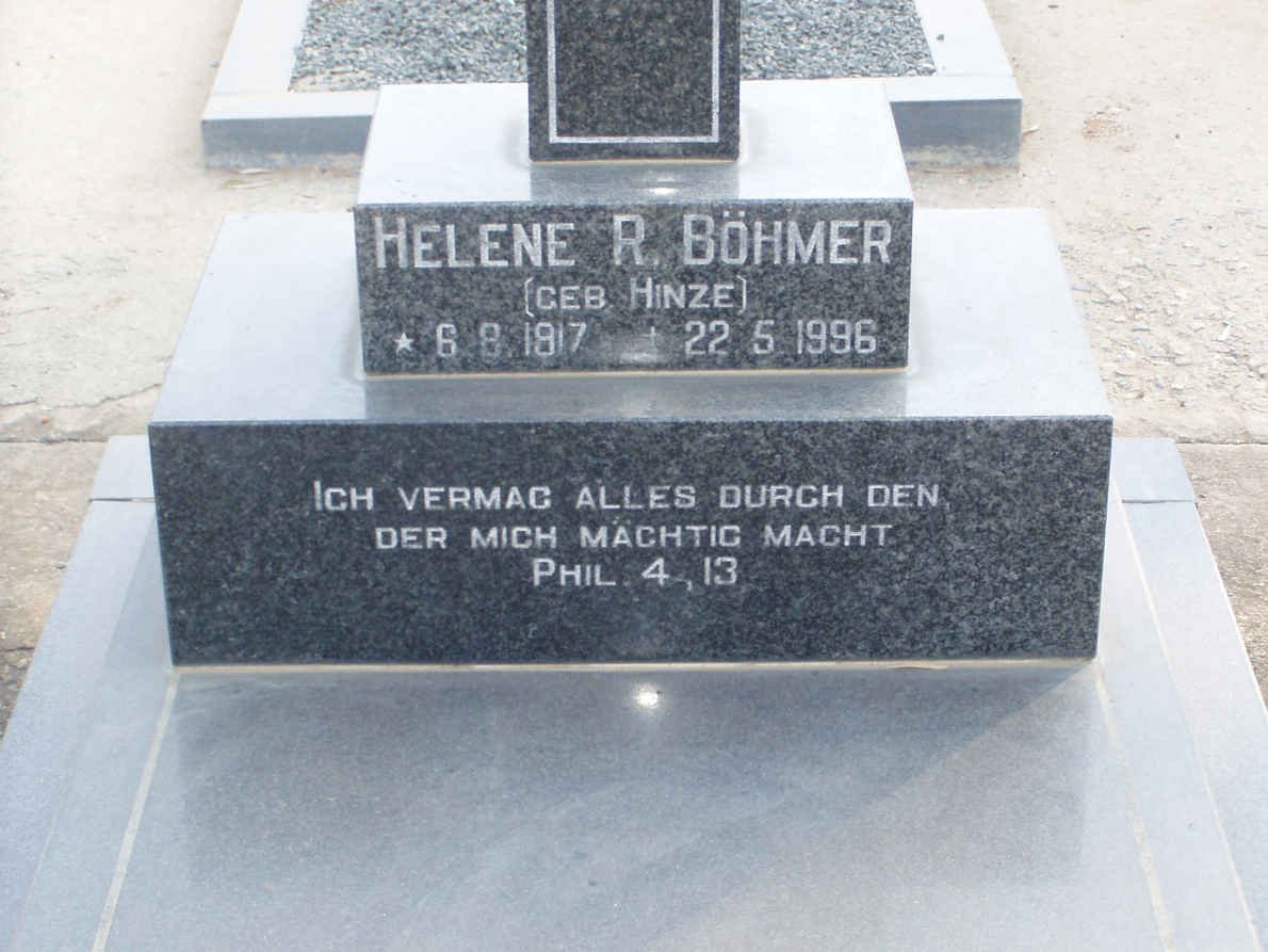 BÖHMER Helene R. nee HINZE 1917-1996