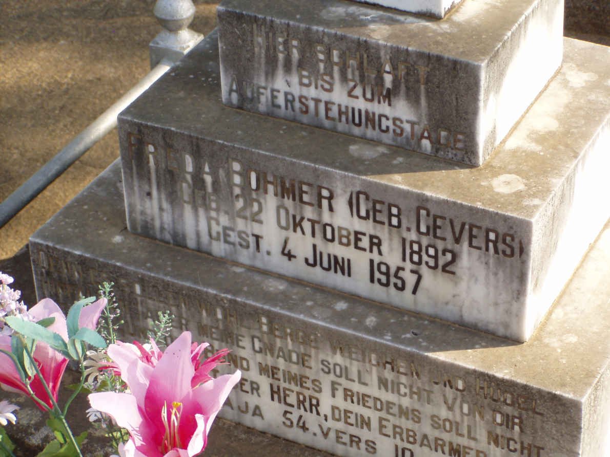 BÖHMER Frieda nee Gevers 1892-1957