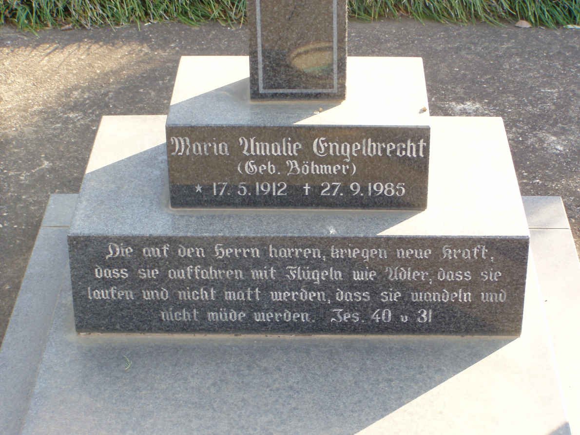 ENGELBRECHT Maria Amalie nee BÖHMER 1912-1985