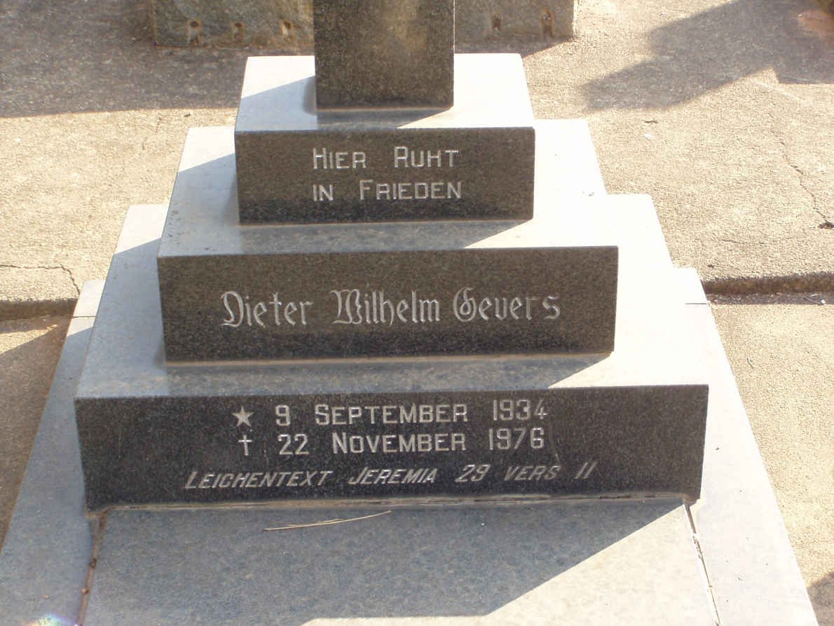 GEVERS Dieter Wilhelm 1934-1976