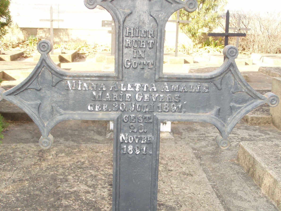 GEVERS Minna Aletta Amalie Marie 1891-1891