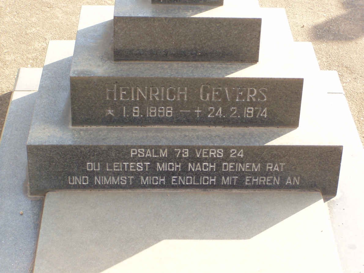 GEVERS Heinrich 1896-1974