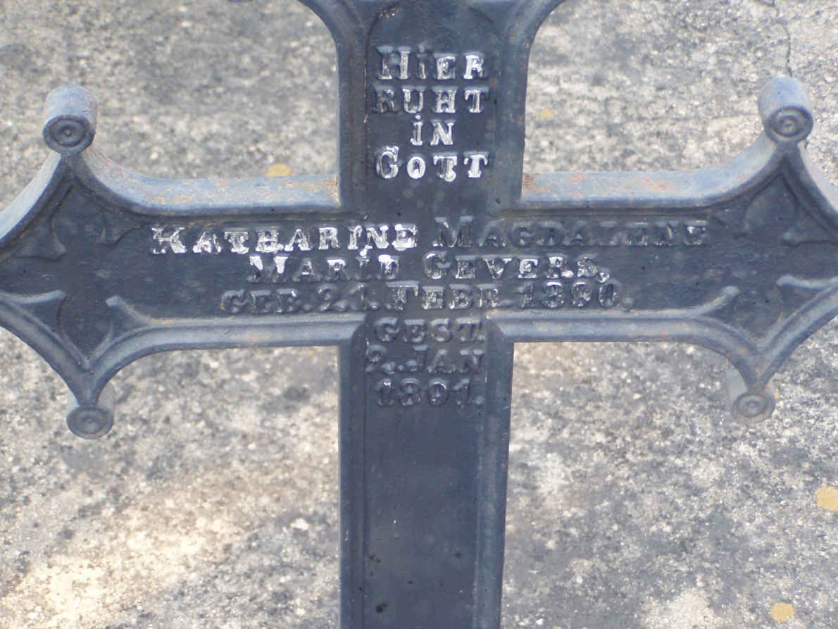 GEVERS Katharine Magdalene Marie 1890-1891