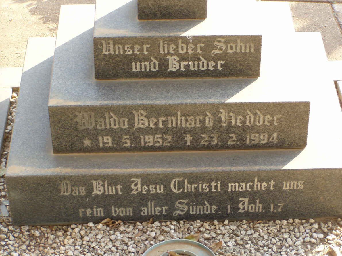HEDDER Waldo Bernhard 1952-1994