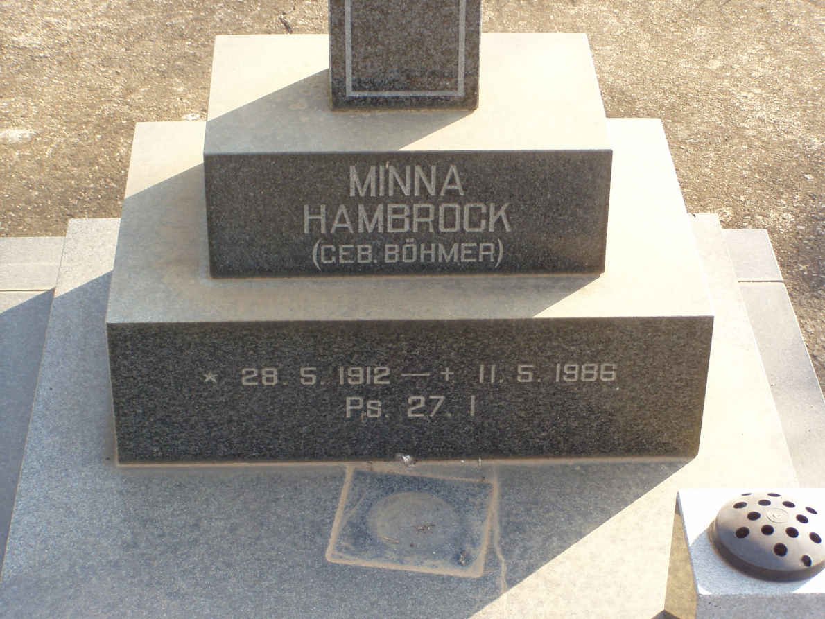 HAMBROCK Minna nee BÖHMER 1912-1986