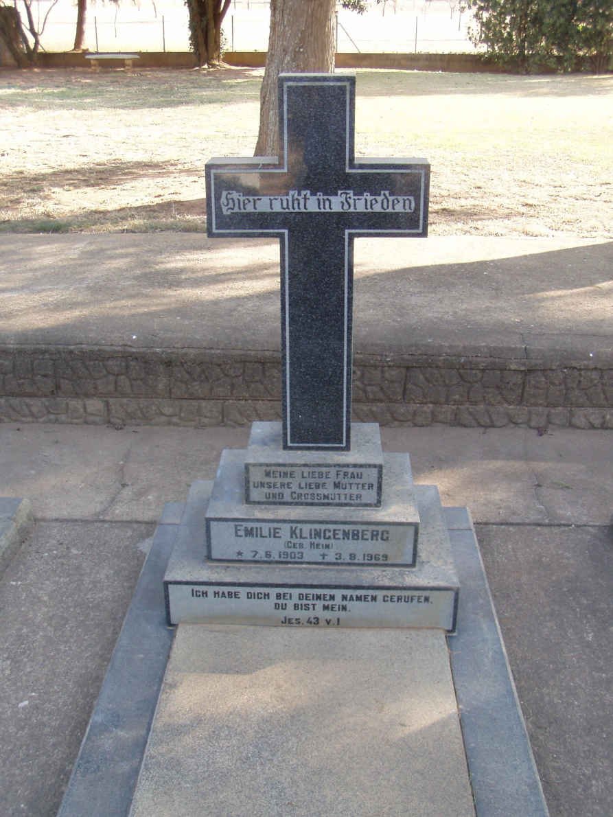 KLINGENBERG Emilie B.C. nee HEIN 1903-1969