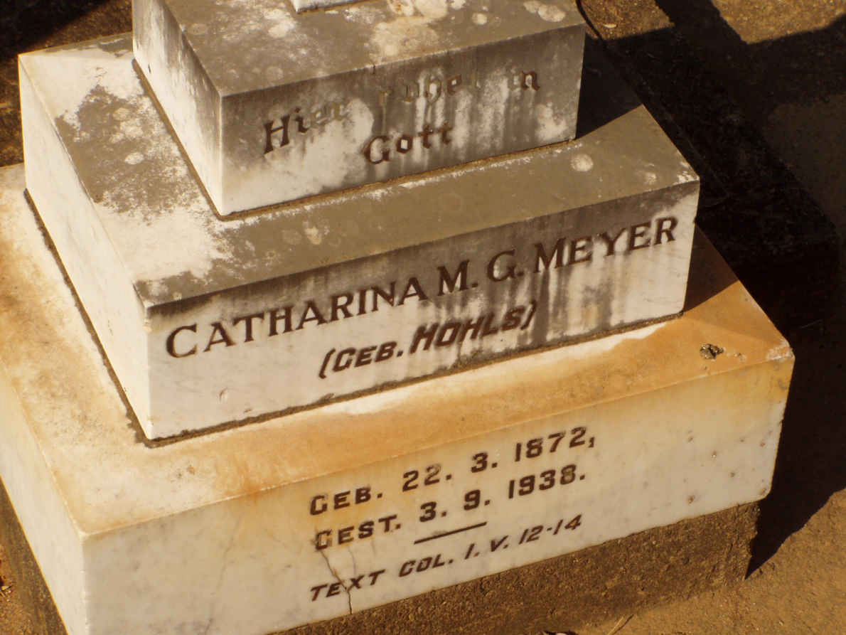 MEYER Catharina M.G. nee HOHLS 1872-1938