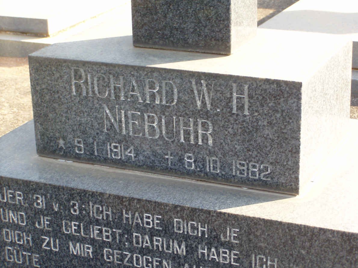 NIEBUHR Richard W.H. 1914-1982