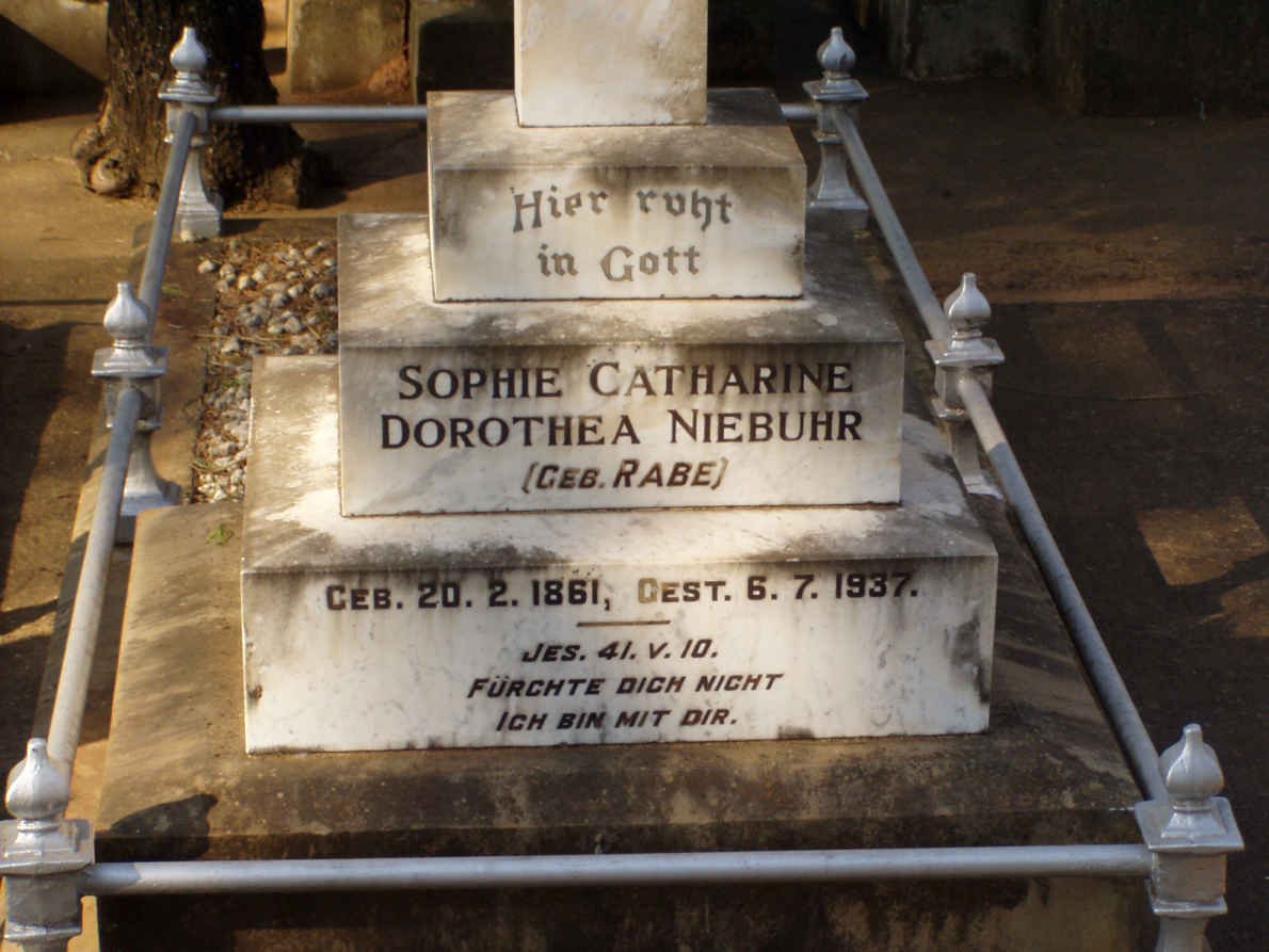 NIEBUHR Sophie Catharine Dorothea nee RABE 1861-1937