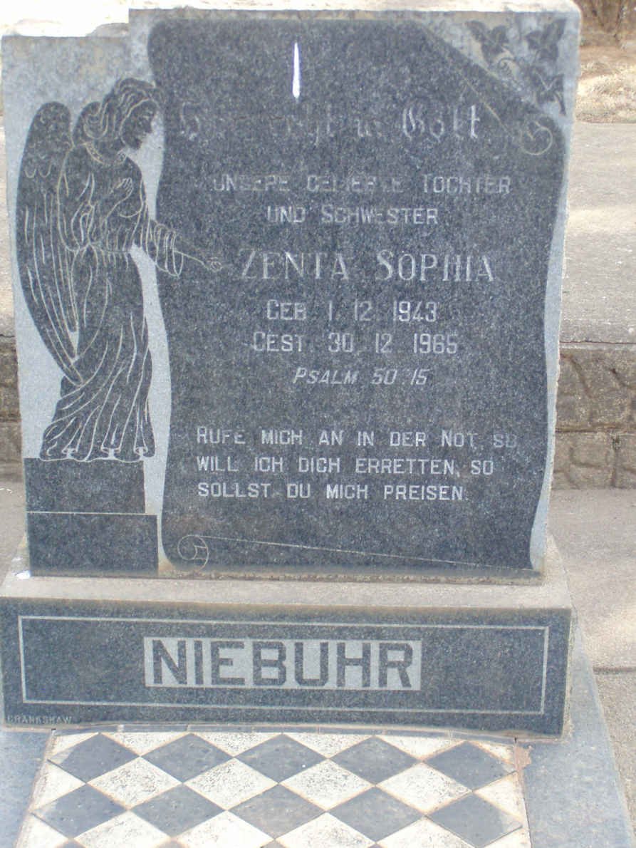 NIEBUHR Zenta Sophia 1943-1965