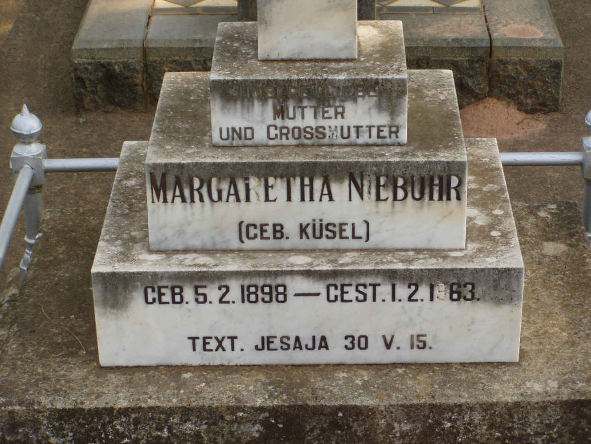 NIEBUHR Margaretha nee KÜSEL 1898-1983
