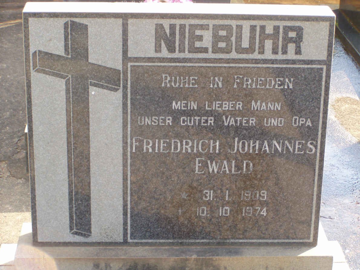 NIEBUHR Friedrich Johannes Ewald 1909-1974