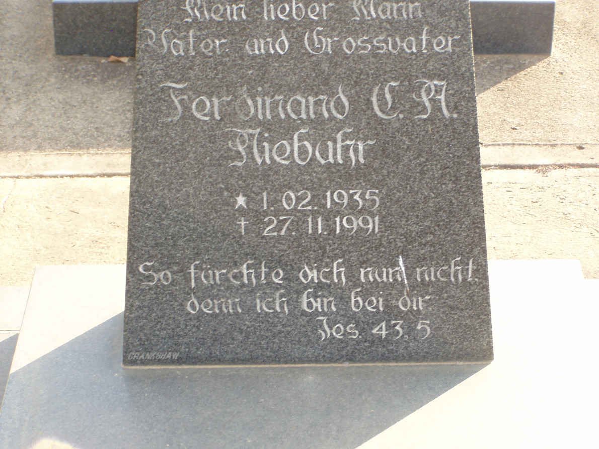 NIEBUHR Ferdinand C.A. 1935-1991