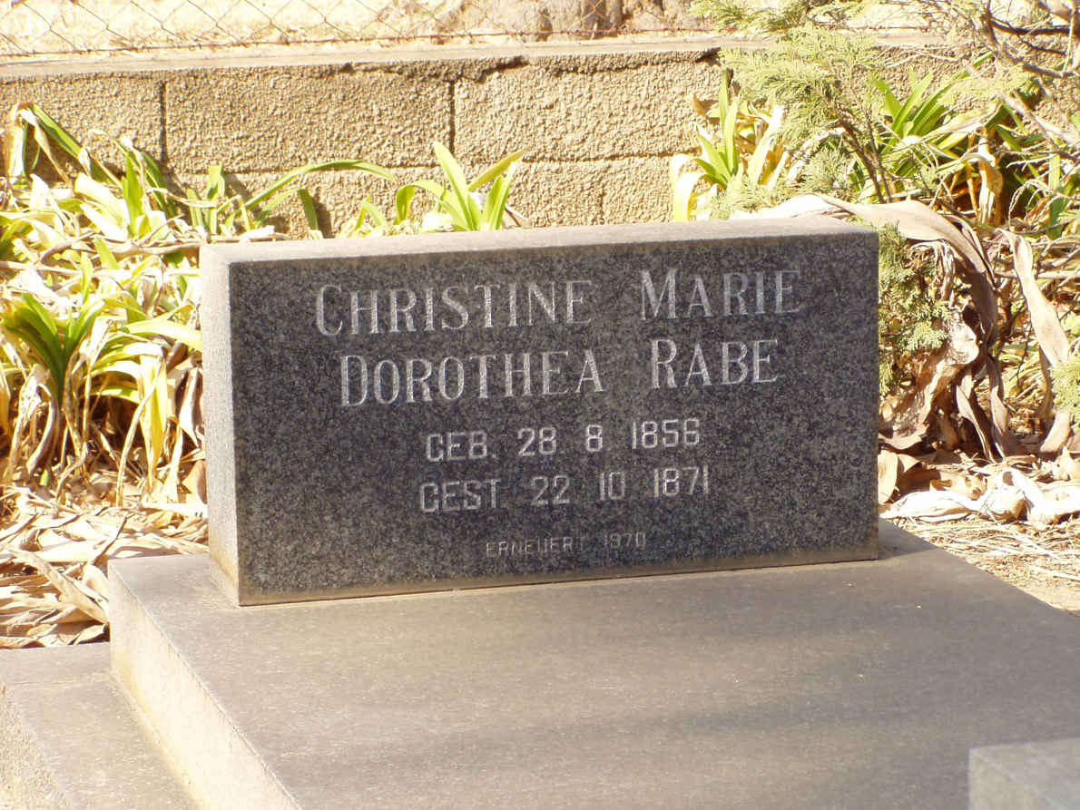 RABE Christine Marie Dorothea 1856-1871