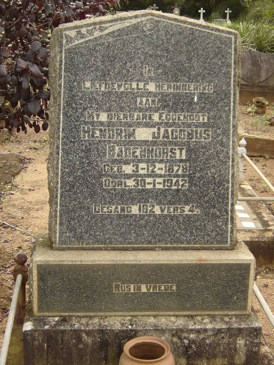 BADENHORST Hendrik Jacobus 1878-1942