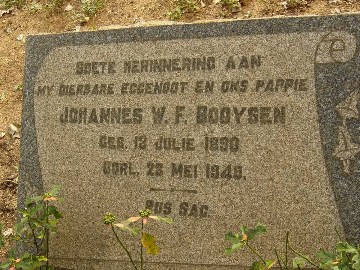 BOOYSEN Johannes W.F. 1890-1949