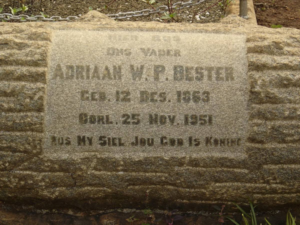 BESTER Adriaan W.P. Bester 1863-1951