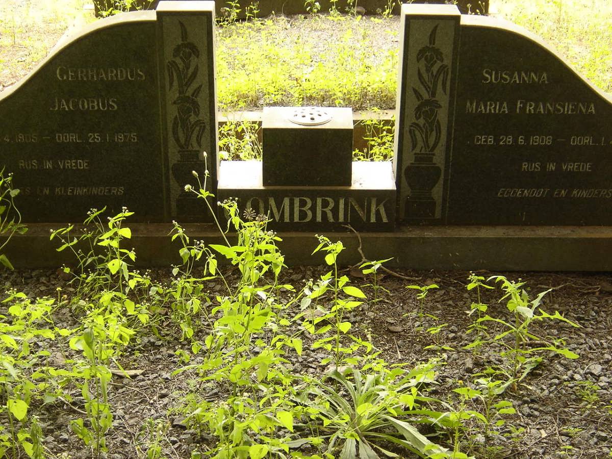 COMBRINK Gerhardus Jacobus 1905-1975 &amp; Susanna Maria Fransiena 1908-1973