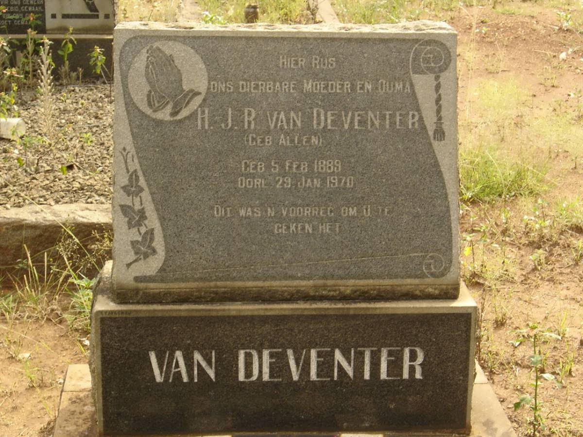 DEVENTER H.J.R., van nee ALLEN 1889-1970
