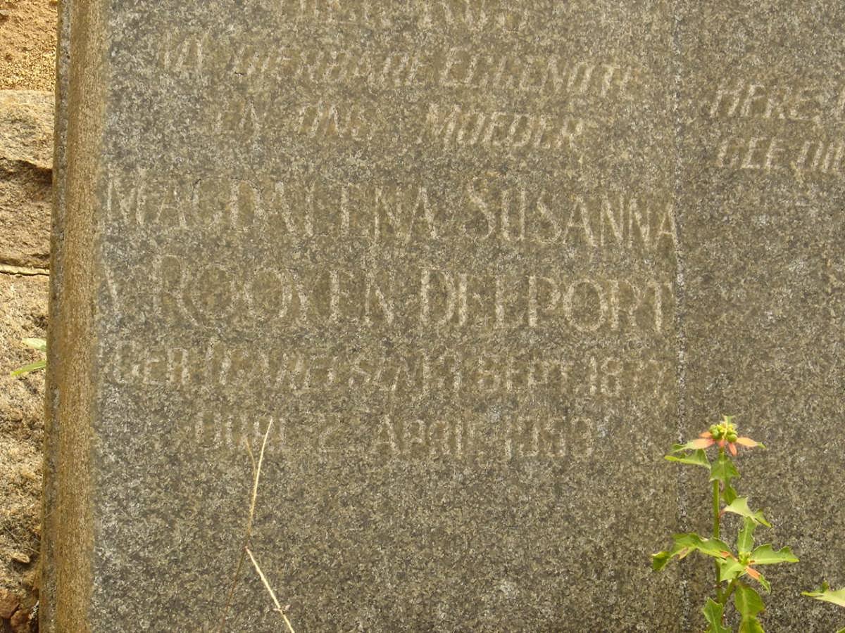 DELPORT Magdalena Susanna van Rooyen nee CARELSEN 1877-1959
