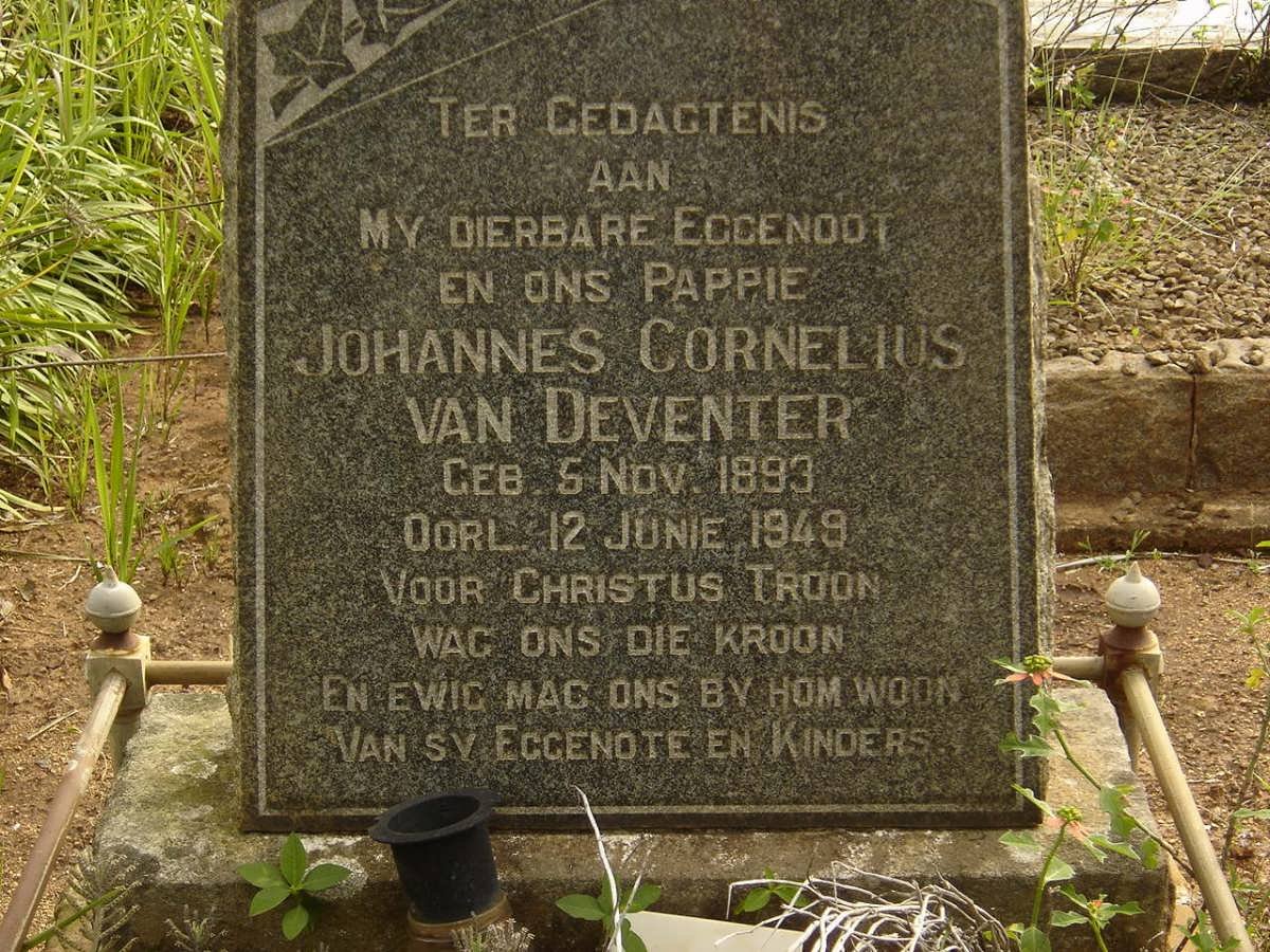DEVENTER Johannes Cornelius, van 1893-1949