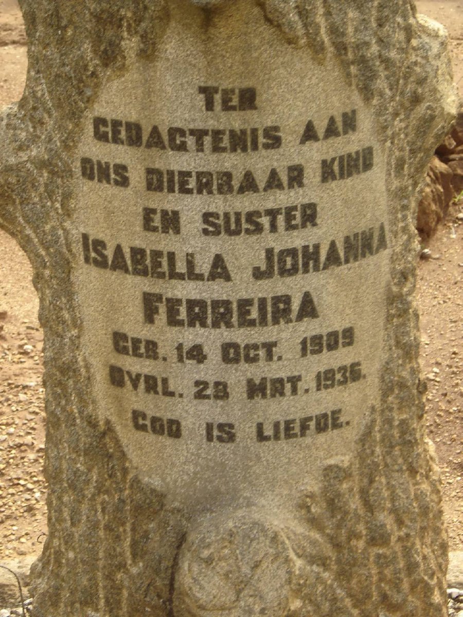 FERREIRA Isabella Johanna 1909-1936