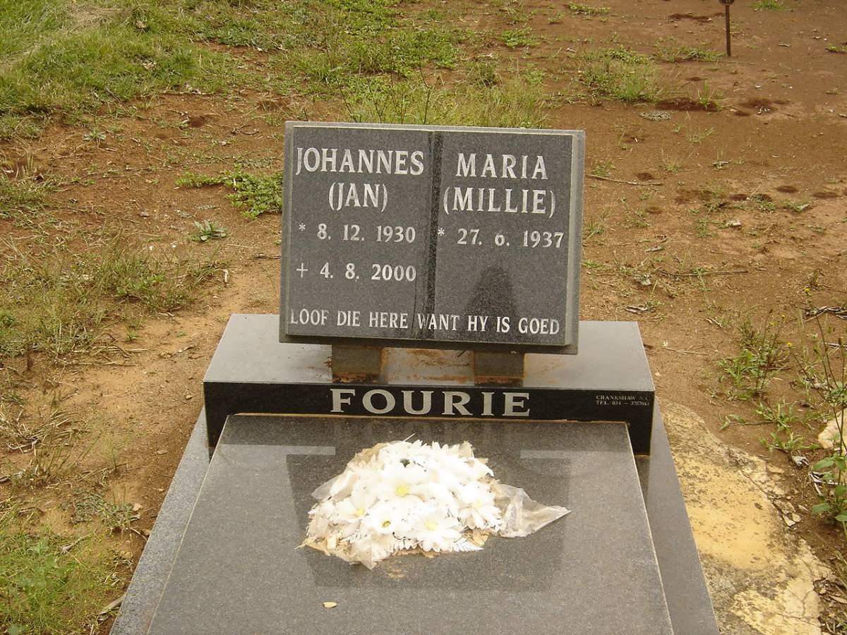 FOURIE Johannes 1930-2000 &amp; Maria 1937-