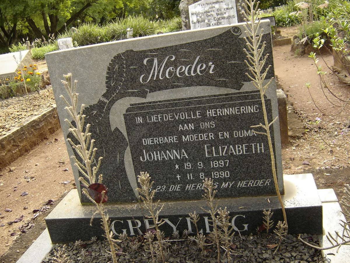 GREYLING Johanna Elizabeth 1897-1990