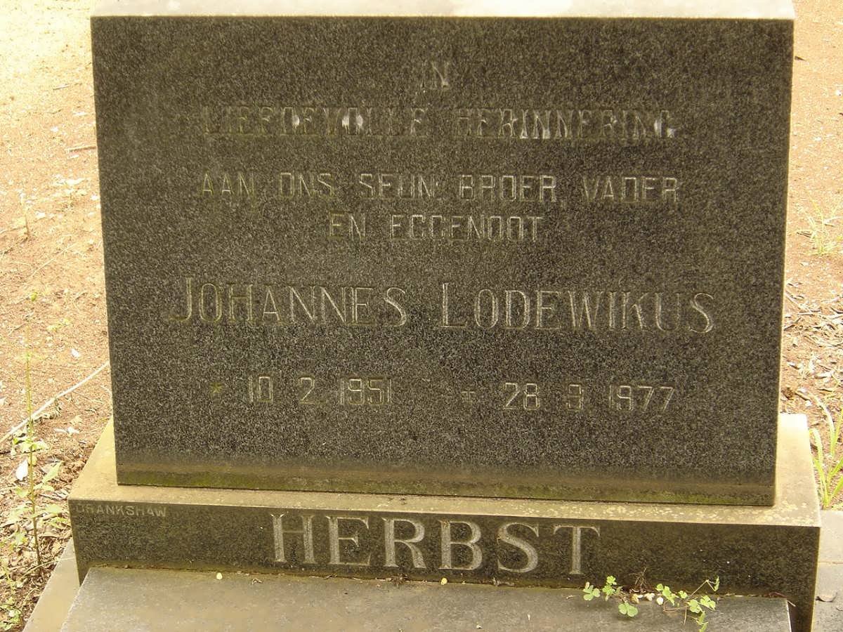 HEBST Johannes Lodewikus 1951-1977