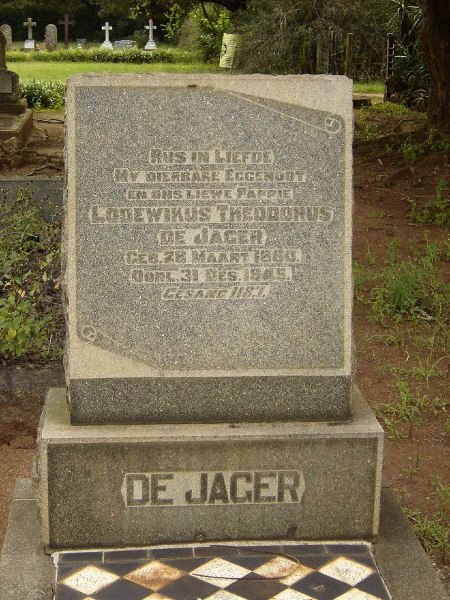 JAGER Lodewikus Theodorus, de 1860-1945
