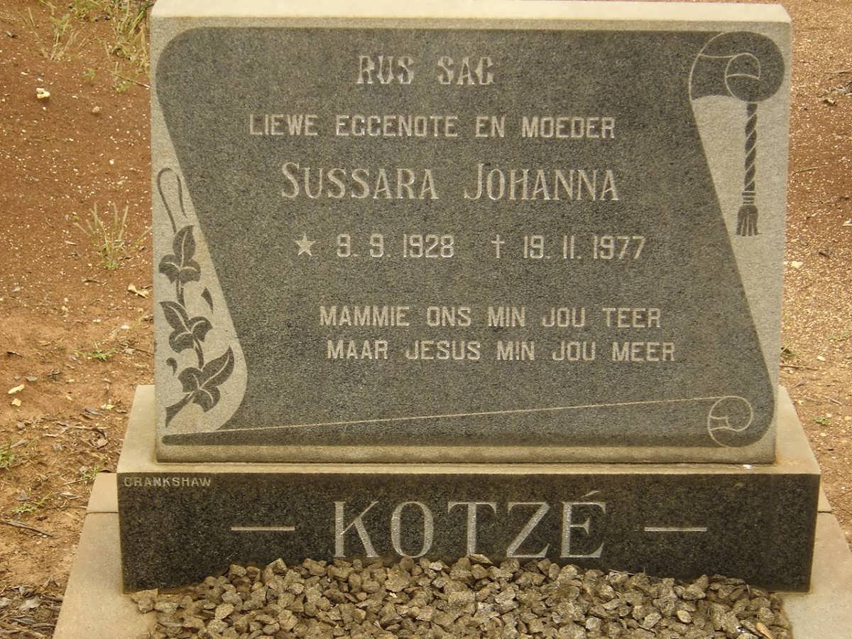 KOTZE Susarra Johanna 1928-1977