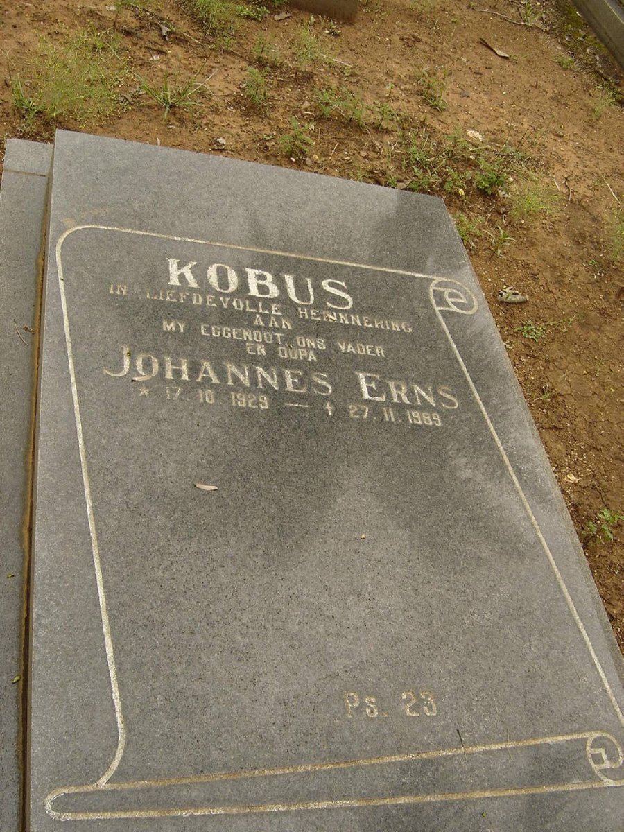 KOBUS Johannes Erns 1929-1989