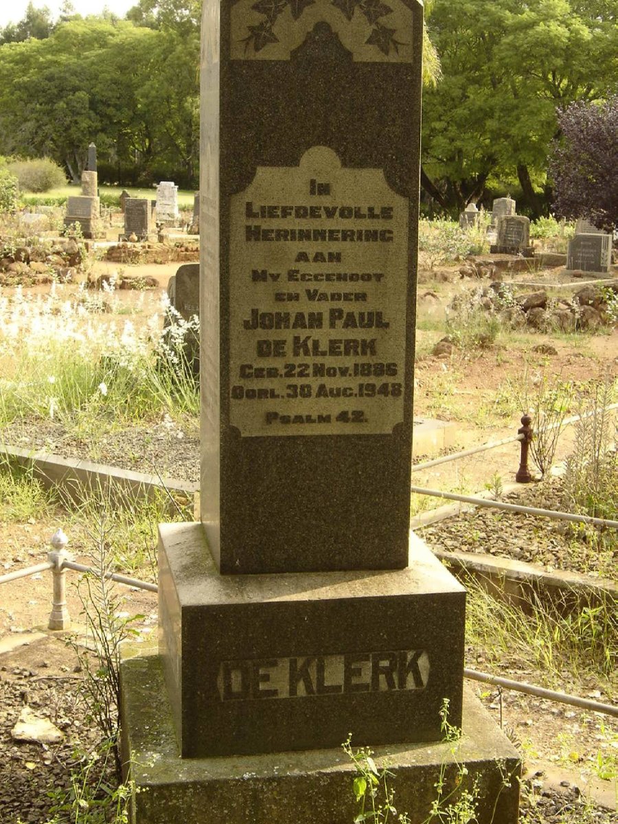 KLERK Johan Paul, de 1886-1948