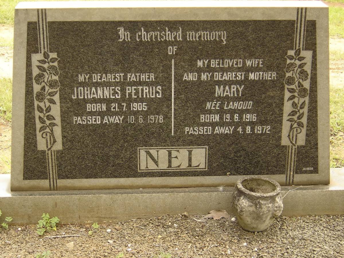 NEL Johannes Petrus 1905-1978 &amp; Mary LAHOUD 1916-1972