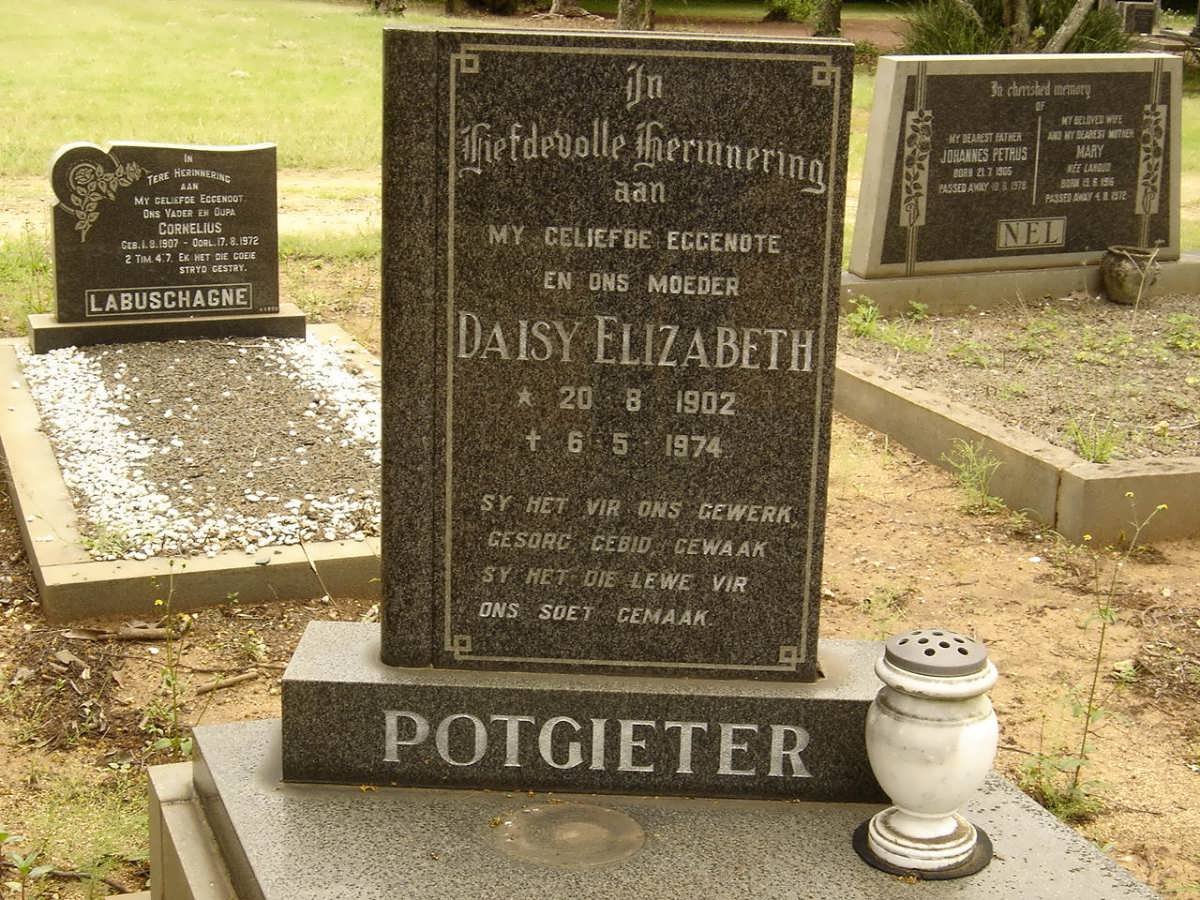 POTGIETER Daisy Elizabeth 1902-1974