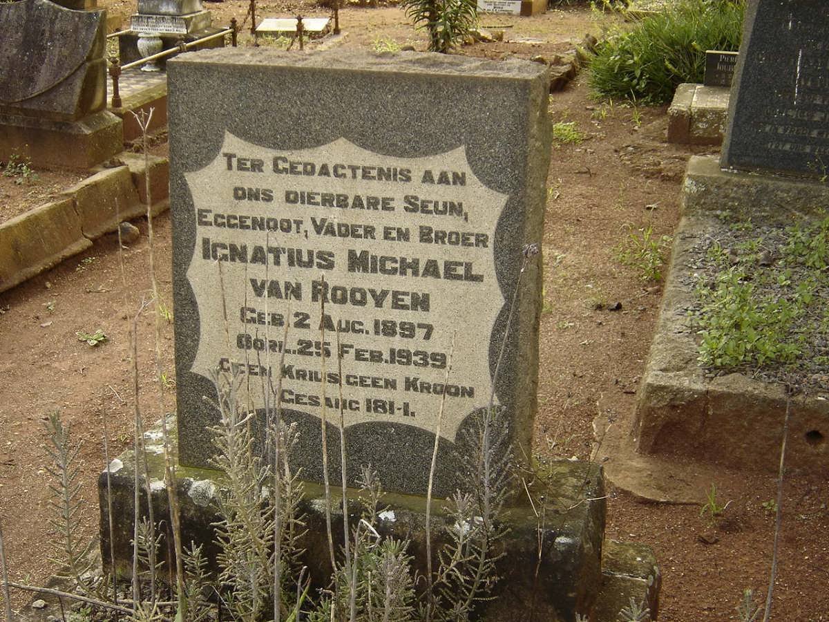 ROOYEN Ignatius Michael, van 1897-1939