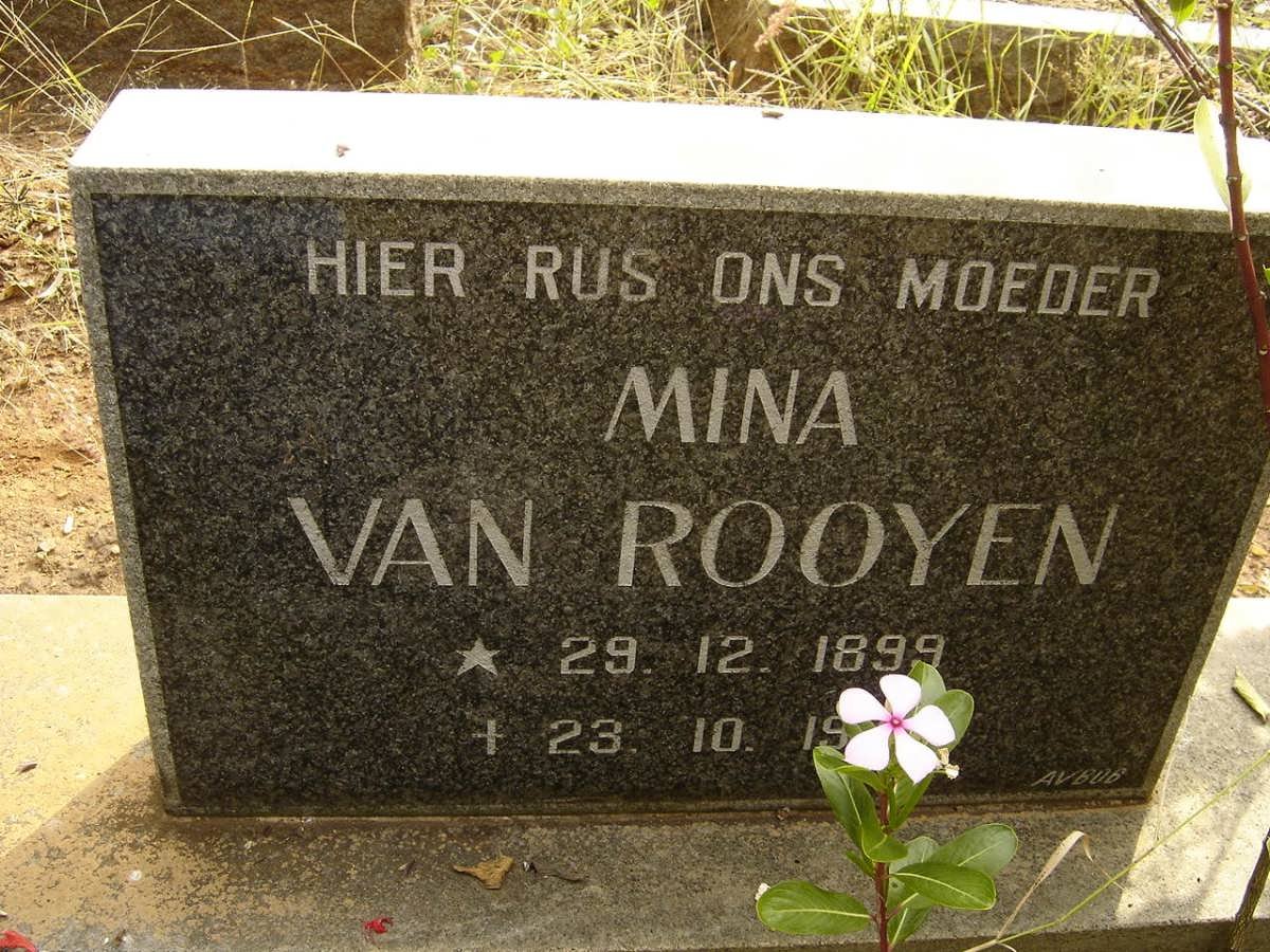 ROOYEN Mina, van 1899-