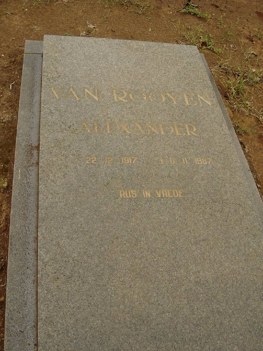 ROOYEN Alexander, van 1917-1987