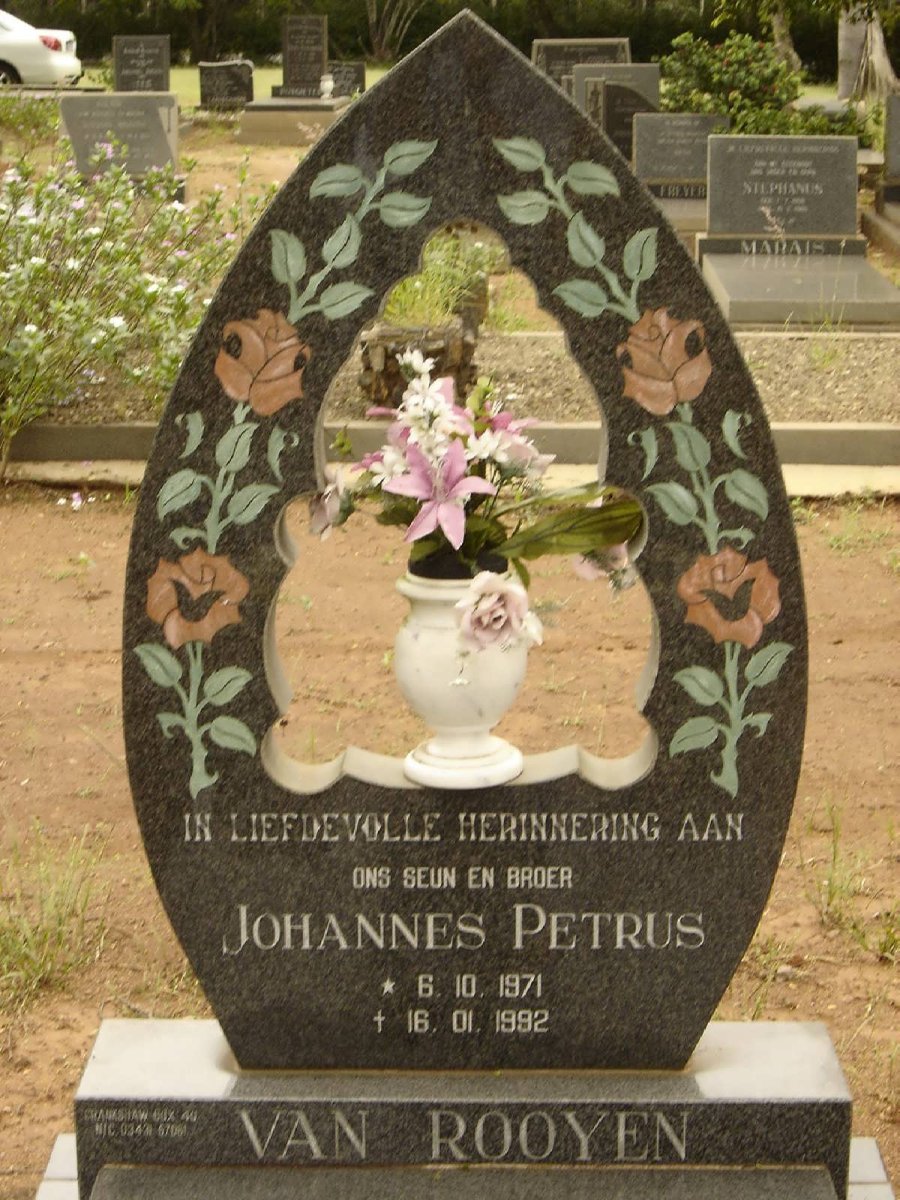 ROOYEN Johannes Petrus, van 1971-1992