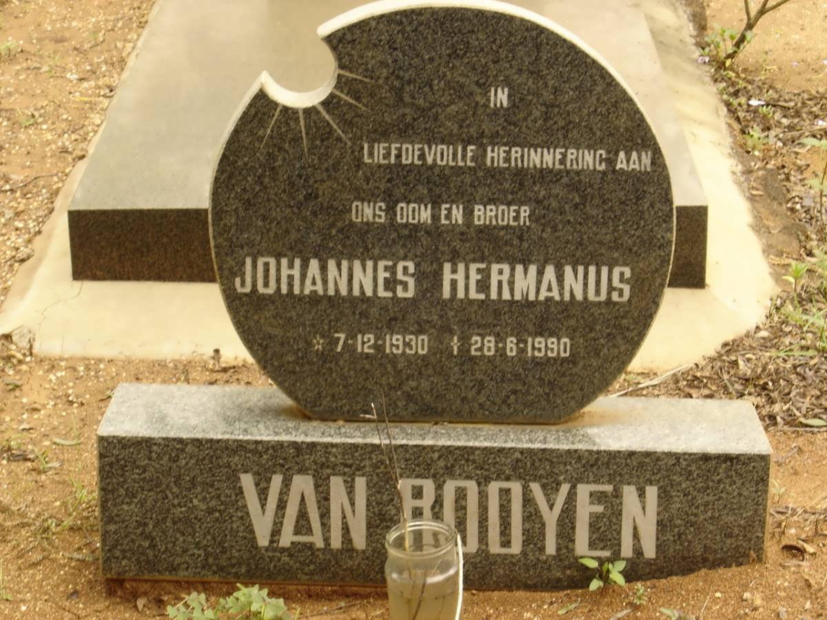 ROOYEN Johannes Hermanus, van 1940-1990